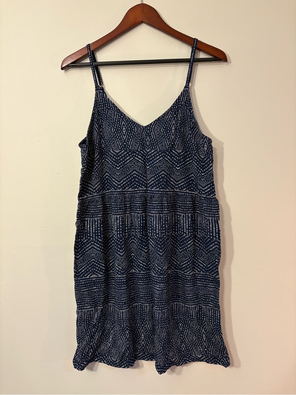 RVCA Navy Geometric Print Sundress / Beach Cover-Up — Size L 🌊